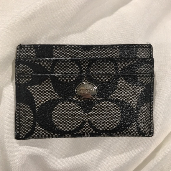 Coach Handbags - Black & Grey Coach Card Wallet
